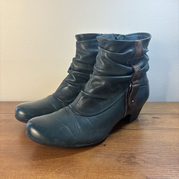 Rockport Shoes - Rockport Cobb Hill Womens 9 N Alexandra Booties In Green Teal Ankle Boot Leather